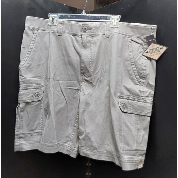 Mens New St John's Bay Cargo Gray Shorts Size 42 Big Pockets Retail 40.00 - Picture 1 of 5